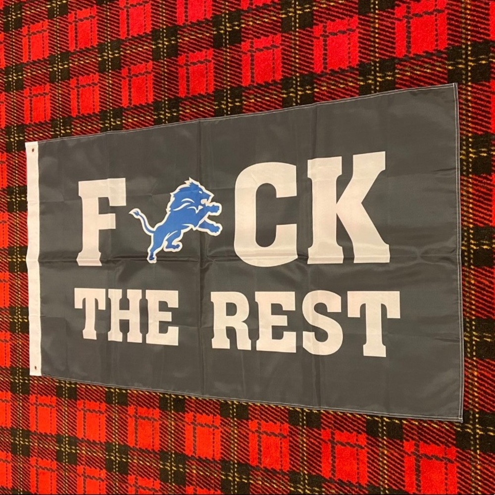 Brand new Detroit Lions banner flag